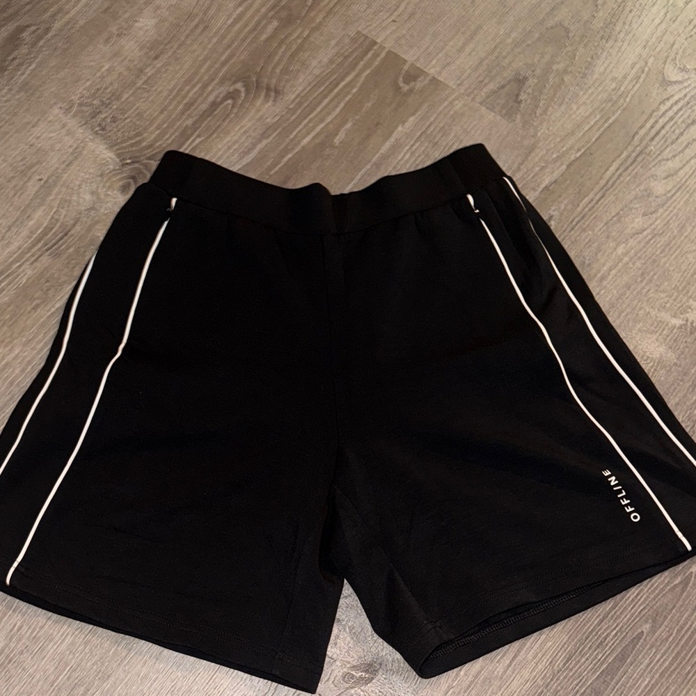 Black Men's Shorts with White Trim